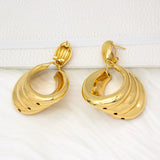 Irregular Hoop Earrings 24K Plated Set