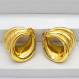 Irregular Hoop Earrings 24K Plated Set