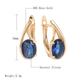 Oval Zircon 585 Vintage Clip Earrings