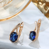 Oval Zircon 585 Vintage Clip Earrings
