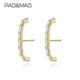 Emerald Cut CZ Ear Cuff Earrings Silver 925 Women