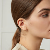 Emerald Cut CZ Ear Cuff Earrings Silver 925 Women