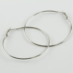 Metal Ring Earrings - Minimalist Silver Hoop Jewelry