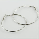 Metal Ring Earrings - Minimalist Silver Hoop Jewelry