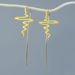 925 Silver Clip On Long Earrings, No Piercing, Dangling Style