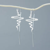 925 Silver Clip On Long Earrings, No Piercing, Dangling Style
