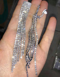 Bohemia Rhinestone Tassel Dangle Earrings Wedding Crystal