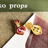 Enamel Rhinestone Clip-on Earrings Romantic Gift Party Jewelry