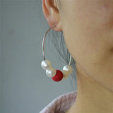 Clip on Ear Earrings Multicolor Beaded Ladies Earring