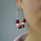 Clip on Ear Earrings Multicolor Beaded Ladies Earring