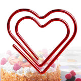 Metal Red Heart Paperclips Bookmark Clamps Office Document Medium