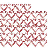 Metal Red Heart Paperclips Bookmark Clamps Office Document Medium