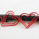 Metal Red Heart Paperclips Bookmark Clamps Office Document Medium