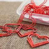 Metal Red Heart Paperclips Bookmark Clamps Office Document Medium