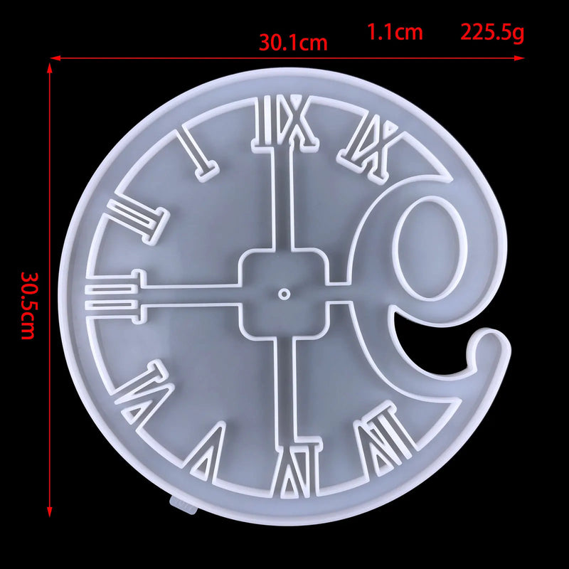 Clock Wall Hanging Silicone Mold DIY Round Hollow Digital Clock Pendant