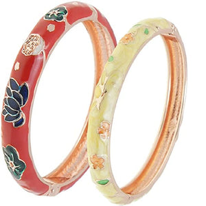 Cloisonne Bangle Set Enamel Women's Bracelet Jewelry Gift