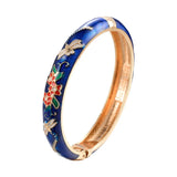 Cloisonne Bracelet Enamel Jewelry Flower Women's Hand Bracelet Bangle