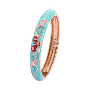 Cloisonne Bracelet Enamel Jewelry Flower Women's Hand Bracelet Bangle