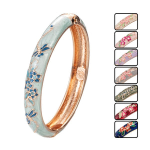 Cloisonne Bracelet Enamel Jewelry Flower Women's Hand Bracelet Bangle