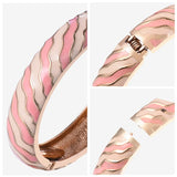 Striped Cloisonne Bracelet Enamel Bangle for Women