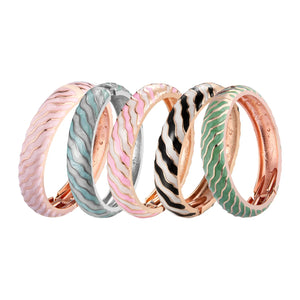 Striped Cloisonne Bracelet Enamel Bangle for Women
