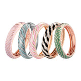 Striped Cloisonne Bracelet Enamel Bangle for Women