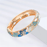 Enamel Butterfly Bangle Bracelet for Women