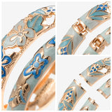 Enamel Butterfly Bangle Bracelet for Women