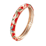Enamel Butterfly Bangle Bracelet for Women