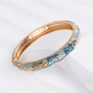 Enamel Butterfly Bangle Bracelet for Women