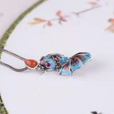 Cloisonne Pendant Female S925 Sterling Silver Retro Chinese Temperament