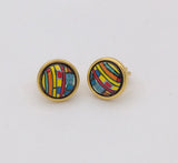 Enamel Earrings 18K Cloisonne Plated without Ear Holes