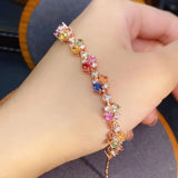 Austrian Crystal Zircon Chain Bracelet 18k Rose Jewelry