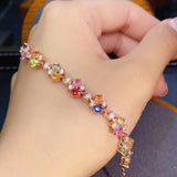 Austrian Crystal Zircon Chain Bracelet 18k Rose Jewelry