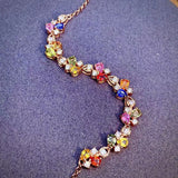 Austrian Crystal Zircon Chain Bracelet 18k Rose Jewelry