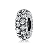 925 Silver Zircon Spacer Bead Set for DIY Jewelry