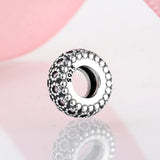 925 Silver Zircon Spacer Bead Set for DIY Jewelry