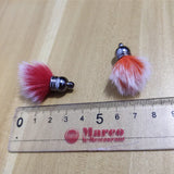 Cloth Art Flower Beads Pendant Soft Nap Silver Cap Pompon DIY Parts Jewelry