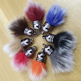 Cloth Art Flower Beads Pendant Soft Nap Silver Cap Pompon DIY Parts Jewelry