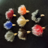 Cloth Art Flower Beads Pendant Soft Nap Silver Cap Pompon DIY Parts Jewelry