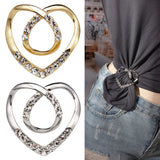 Heart Metal Knot Button Scarf Rings Clip Lady Waist T-Shirt Tie Clip
