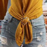 Heart Metal Knot Button Scarf Rings Clip Lady Waist T-Shirt Tie Clip
