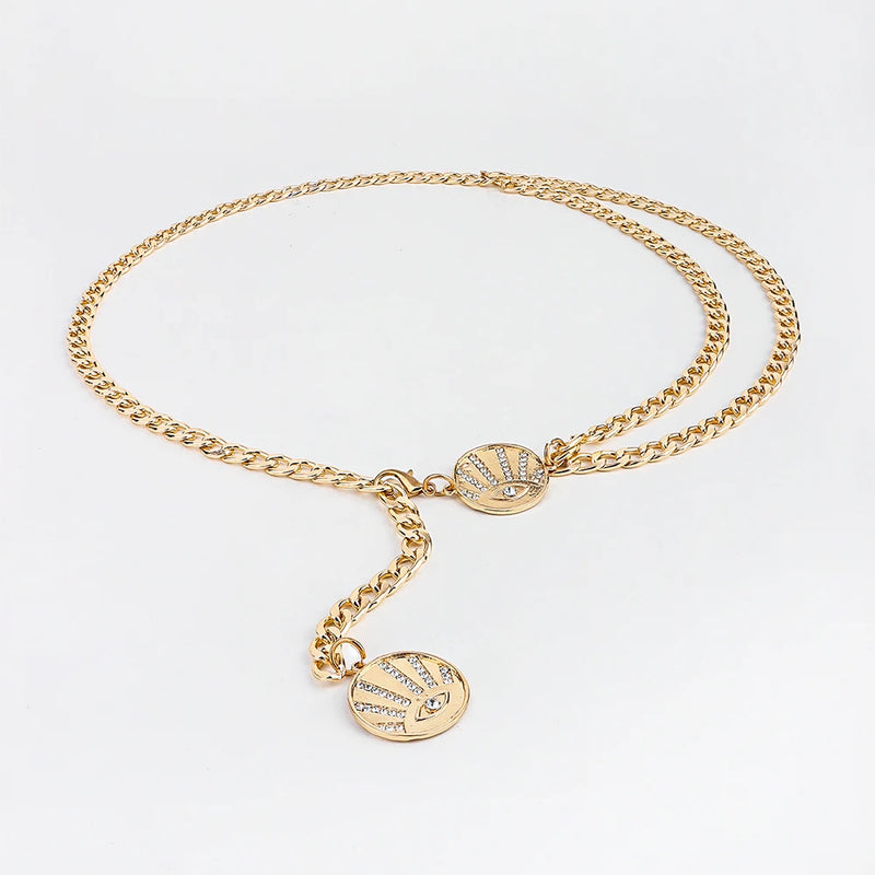 Women's Metal Chain Fringes Hip Waist Belt