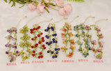 Cloud Jewelry Women's Cranberry Purple Stone Bracelet with Multicolor Flowers