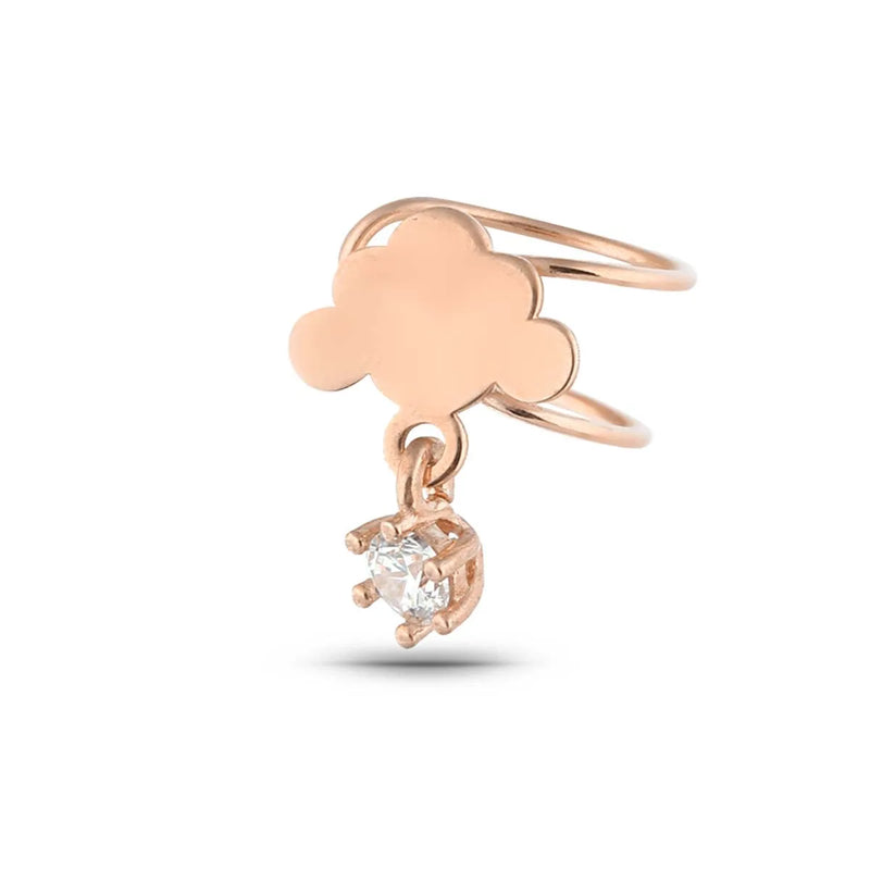 Cloud Zircon Earcuff 925 Sterling Silver Earrings