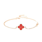 Clover Bracelet Silver Chain Pink Accessories For Women