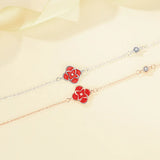 Clover Bracelet Silver Chain Pink Accessories For Women