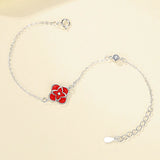 Clover Bracelet Silver Chain Pink Accessories For Women