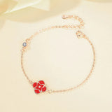 Clover Bracelet Silver Chain Pink Accessories For Women