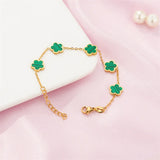 Clover Bracelet Green Flower Charm Bracelet for Women Gift